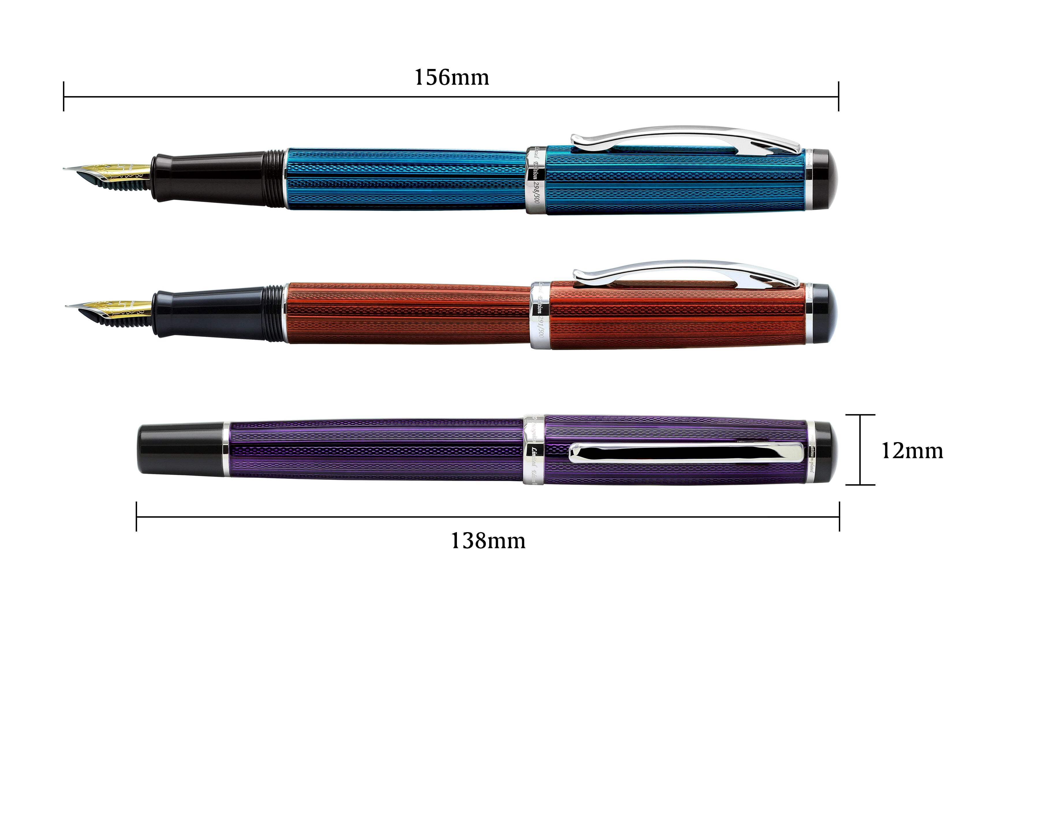 Xezo Xezo Incognito™ Diamond-Cut Lacquered Brass Fountain Pen (Fine Nib) - Purple
