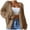 Khaki, variant on Women's Cardigan Sweaters Fuzzy Button down Long Sleeve Open Front Drop Shoulder Cardigans Outwear Soft Comfortable Lightweight Loose Basic Fall Winter Cardigans White L
