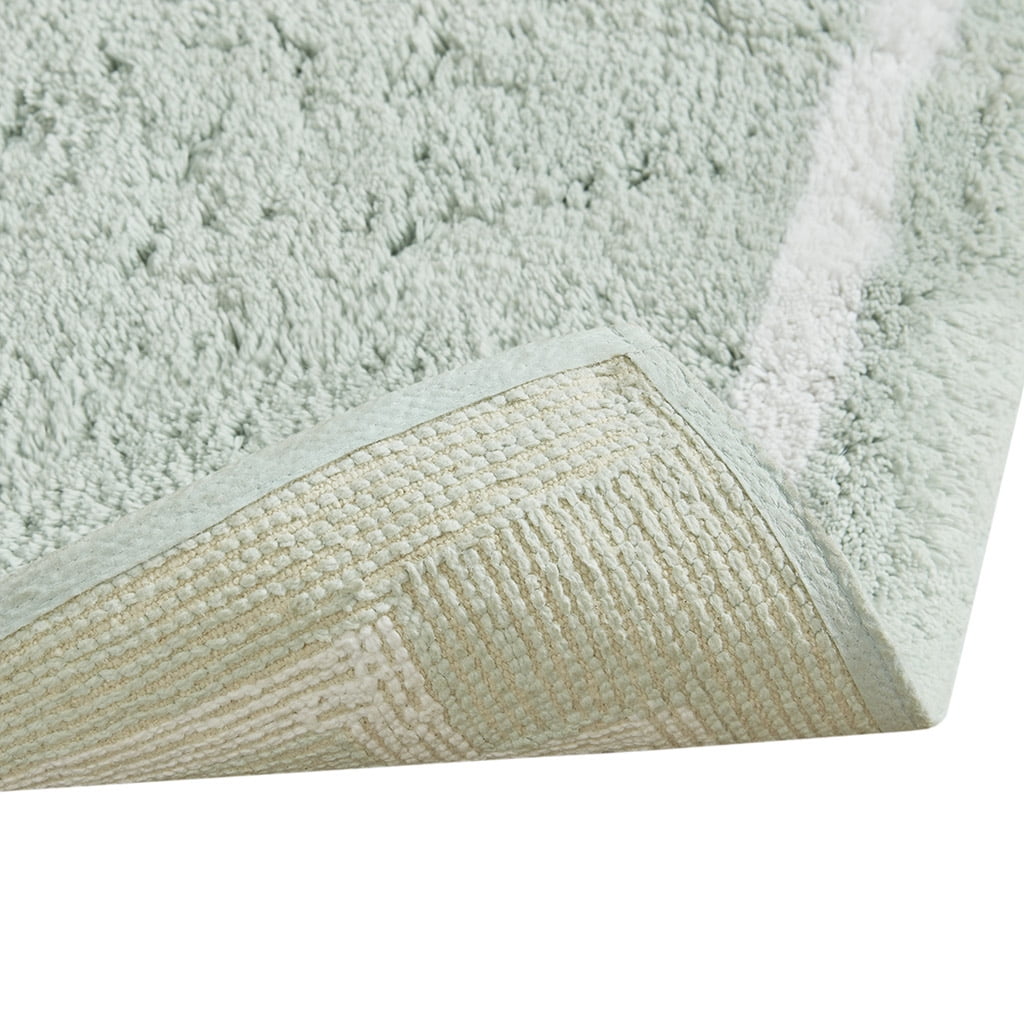 MAYEERTY Medium Pile Cotton Tufted Bathroom Rug, Seafoam, 20"W x 30"L
