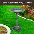 thumbnail image 6 of Pure Garden Weather-Resistant Antique Bird Bath with Stakes (Patina Green), 6 of 6