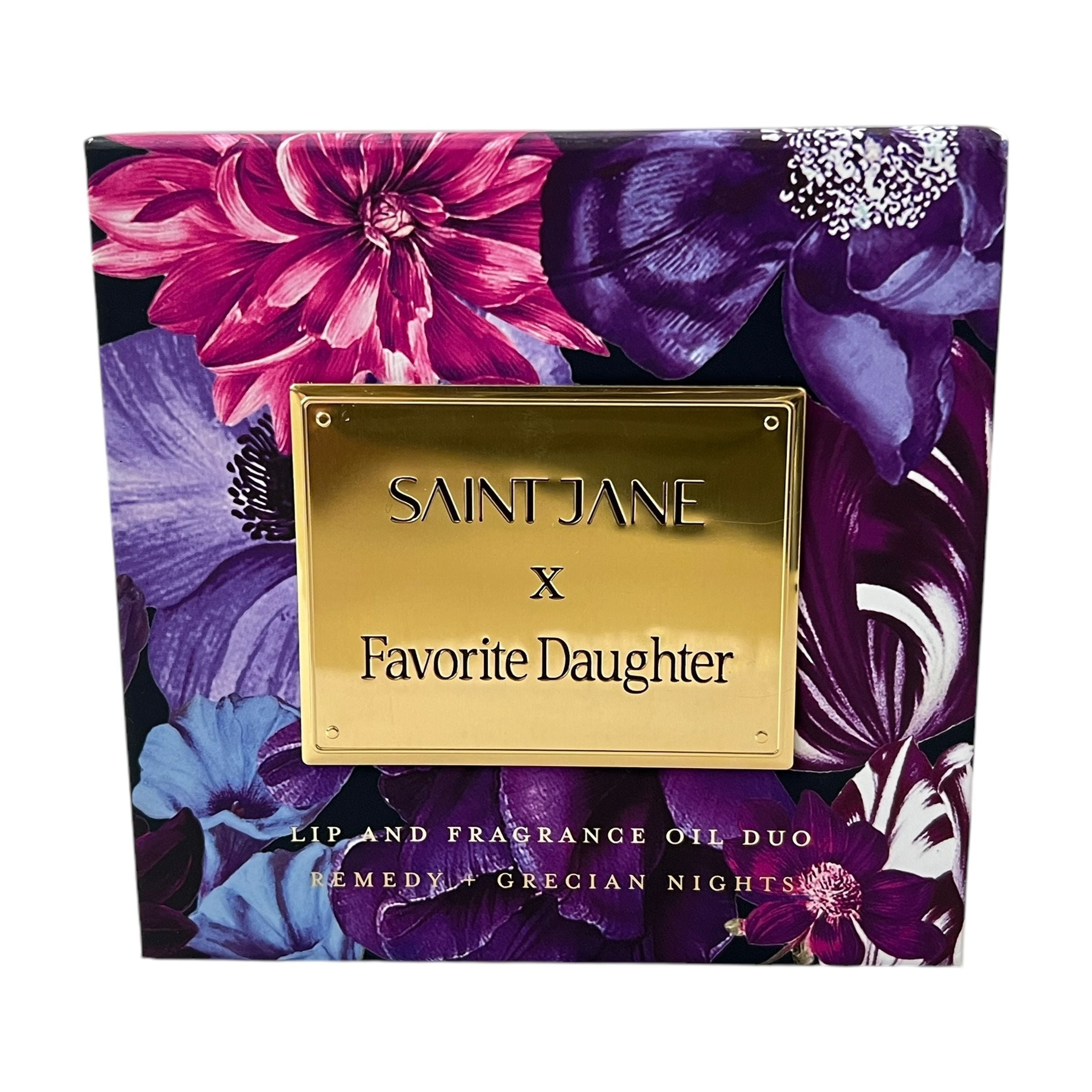 Saint Jane x Favorite Daughter Lip and Fragrance Oil Duo Remedy + Grecian Nights