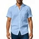 thumbnail image 4 of pstuiky Camisas de vestir de manga corta para hombre, Camisa de verano elástica informal holgada con media cremallera y solapa de manga corta para hombre camisas casuales para hombre xxl, 4 of 9