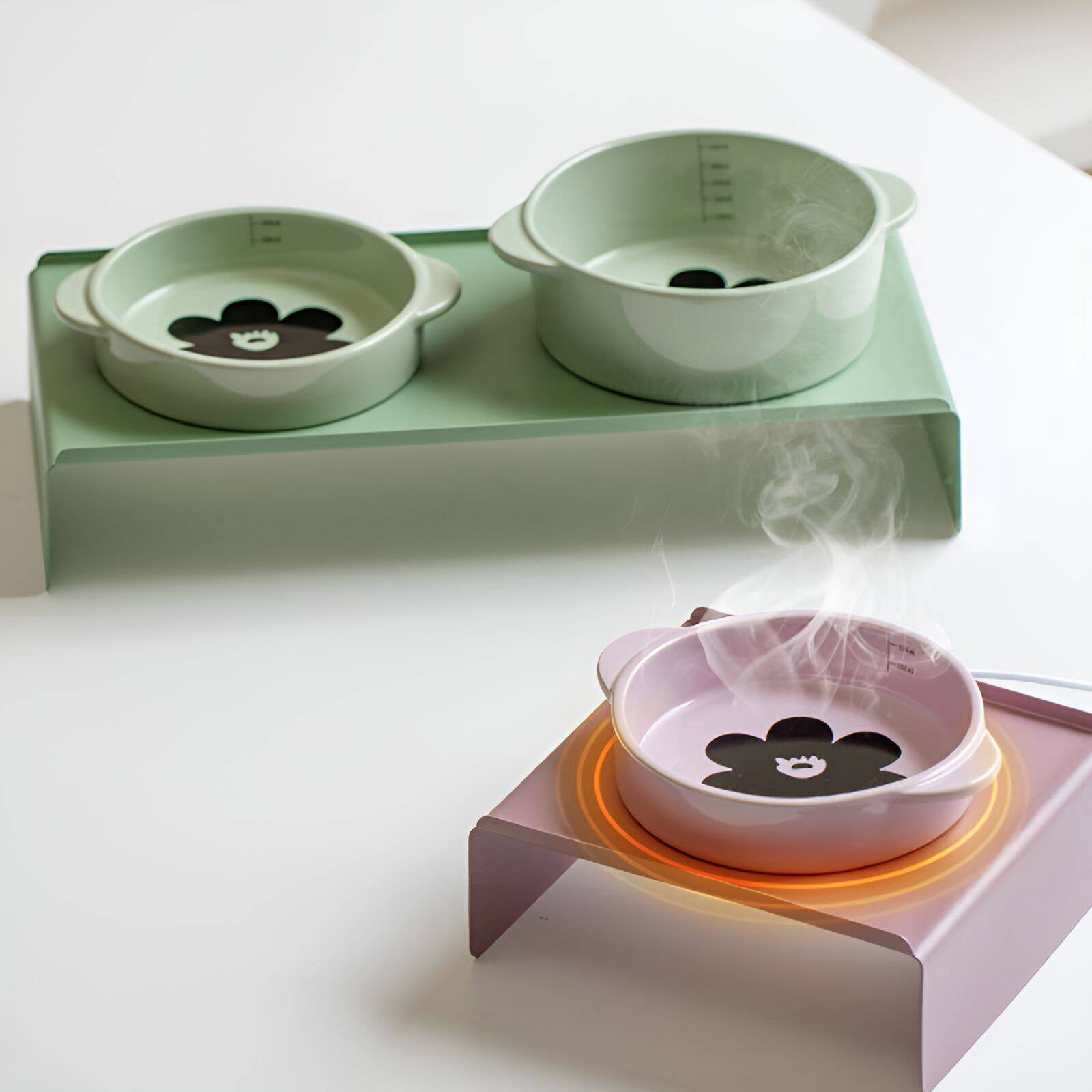BPPEG Ceramic Cat BowlDouble Design Slow Feeder Dog BowlsSuitable for and BowlsPurple