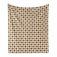 thumbnail image 1 of Checkered Soft Flannel Fleece Blanket, Abstract Diamond Shaped Chessboard Squares Earth Tones Repetition, Cozy Plush for Indoor and Outdoor Use, 60" x 80", Pale Brown and Chocolate, by Ambesonne, 1 of 5