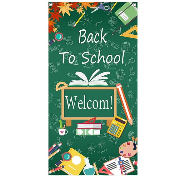 Welcome Back To School Vertical Banner First Day Of School Banner Large Fabric Banner Teacher Banner For Back To School Party Decorations Office Classroom Decor, Banner Pulling Balloon