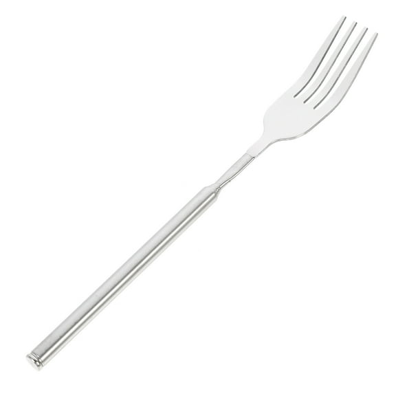 OUNONA Retractable Stainless Steel Fork Silver for Barbecue and Camping