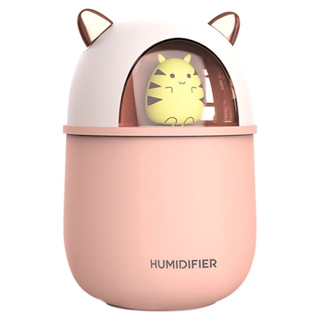 Injueey Humidificador de aire 300ML lindo conejo ultrasilencioso USB Aroma esencial habitación Coche Humidificadores Rosado 0108#