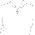 thumbnail image 3 of Bling Jewelry Womens Silver Opal CZ Cross Pendant Necklace 18in Chain, 3 of 4