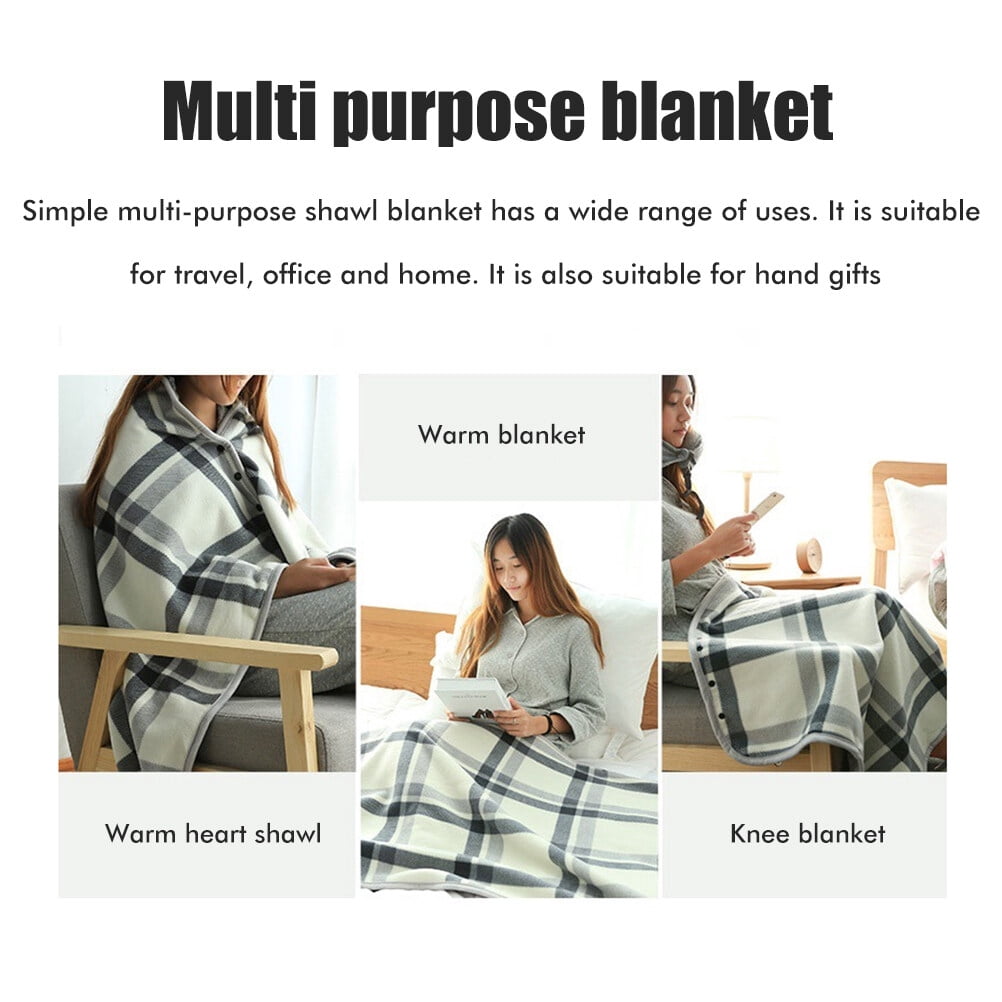 Multifunctional Heated Blanket Heating Warm Scarf Flannel Heating Cape Plush Blanket