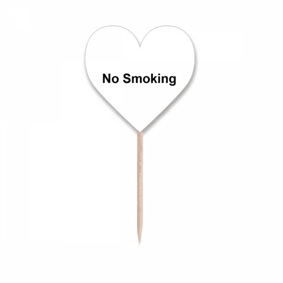 No Smoking Warning Symbol Toothpick Flags Heart Lable Cupcake Picks