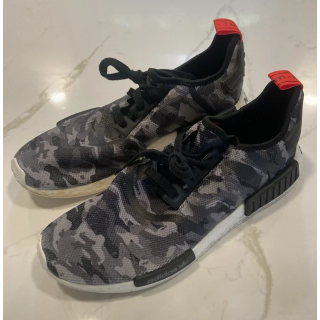 Adi-das NMD_R1 Men's Size 13 Black Grey Camo Gym Running Shoes SHW 675001