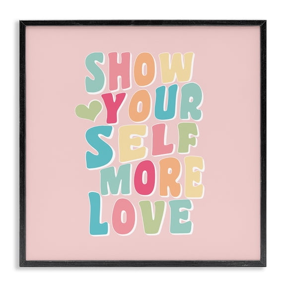 Stupell Industries Contemporary Retro Pastel Self Love Black Framed Giclee Art, 12 x 12, by Daniela Santiago