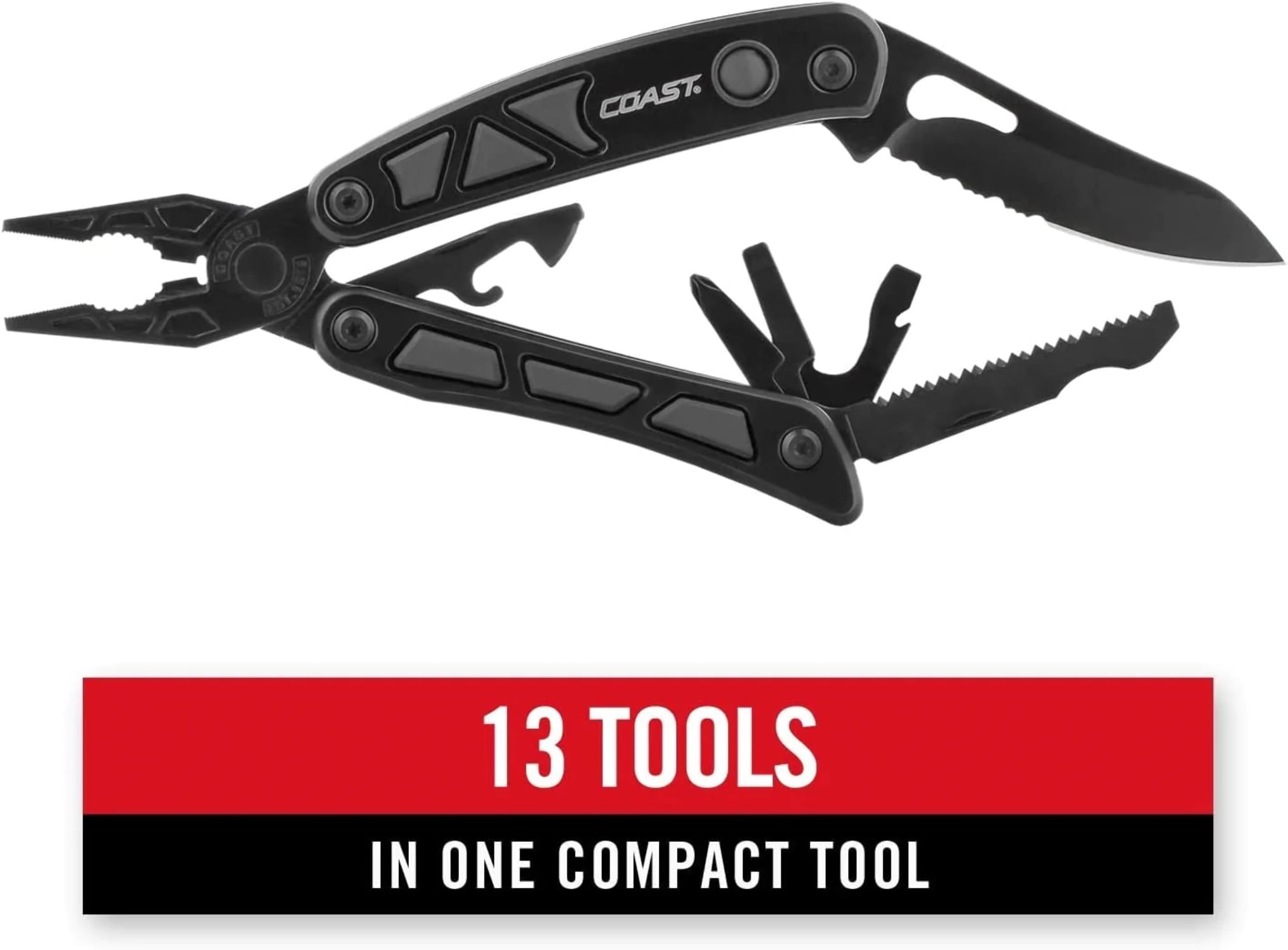 Coast C5899BCP LED155 13-Tool Black Pro LED Multi Tool with Built-in Dual Lights