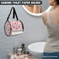 thumbnail image 2 of SEANATIVE Pink Strawberry Round Tissue Box Holder Home Decor Round Paper Towel Storage Bag with Zipper Easy to Clean Cylinder Paper Towel Bag Car Paper Organizer Dispenser, 2 of 7