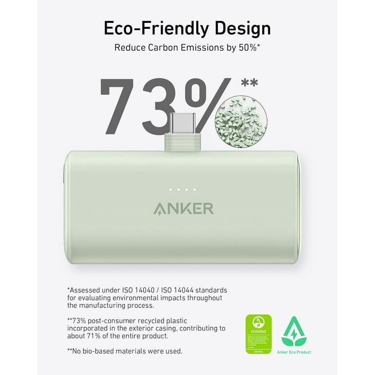 Anker Nano Power Bank, 10,000mAh Portable Charger with Built-In