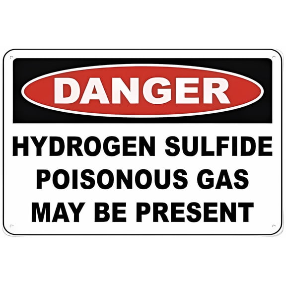 Danger Hydrogen Sulfide Gas Sign - 8"x12" Aluminum Tin Warning Sign for Home Outdoor Garden