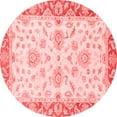 thumbnail image 1 of Ahgly Company Machine Washable Indoor Round Oriental Red Traditional Area Rugs, 6' Round, 1 of 4