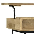 thumbnail image 2 of JERFIT Lift Top Coffee Table with Storage, Natural Wood Finish, Hidden Compartments, Living Room Cocktail Table with Iron Base, 2 of 10