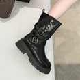 thumbnail image 5 of Black Thick Soled Martin Boots British Style Two Way Short Boots Women Casual Fall Winter Style, 5 of 8