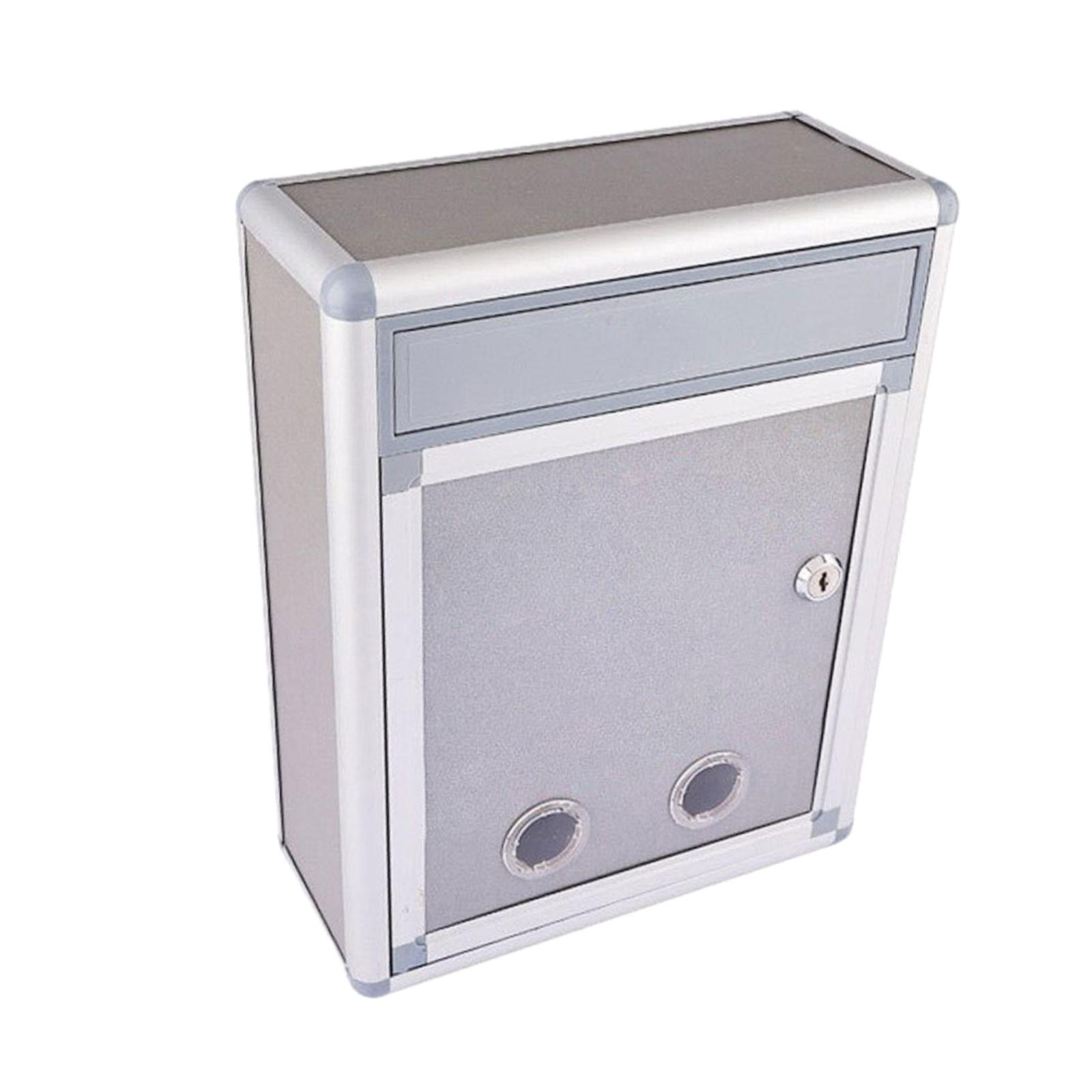 Baoblaze Wall Mount Mailbox Postbox Secure Rustproof Metal Vertical with Key Drop Box BF035 Front Input