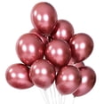 thumbnail image 1 of Nvzi Globos metálicos rojos de 10 pulgadas, 60 unidades, globos cromados, globos de látex para fiestas, decoraciones para baby shower, bautizos, fiestas de cumpleaños, 1 of 4