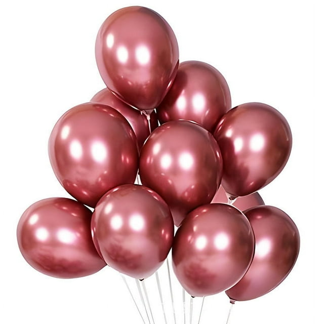 Nvzi Globos metálicos rojos de 10 pulgadas, 60 unidades, globos cromados, globos de látex para fiestas, decoraciones para baby shower, bautizos, fiestas de cumpleaños