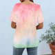thumbnail image 5 of Xuyuer Blouse for Women Dressy Casual Short Short Sleeve Boho Tops Fashion Floral Crew Neck Tunic Shirts Summer Clothes Fashionable Casual Loose Round Neck T-shirt Solid Color Top, 5 of 7