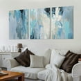 thumbnail image 2 of Modern Abstract White Horse Canvas Wall Art  Framed Landscape Print, Vibrant Blue &amp; Teal Color Palette, High-Quality Frame for Living Room, Bedroom, Office, or Kitchen Decor 12x16inchx3pcs, 2 of 6