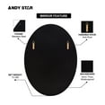 thumbnail image 4 of ANDY STAR Moderne 24 x 36" Ovale Miroir Suspendu de Salle de Bain, Noir Mat, 4 of 8