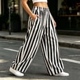 thumbnail image 5 of Cfrylhy Womens Striped Jeans Wide Leg Baggy Denim Pants Trendy Casual Trousers with Pockets, 5 of 7