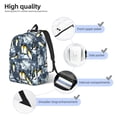 thumbnail image 3 of Disketp Penguin Arctic Adventure print Canvas Backpack Lightweight Travel Daypack Student Rucksack Laptop Backpack-, 3 of 5