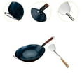 thumbnail image 6 of deevoka Wok Pan for Cooking Sautee Gas Cooking Wok Cookware General Pans Chinese Wok dia 38cm, 6 of 9