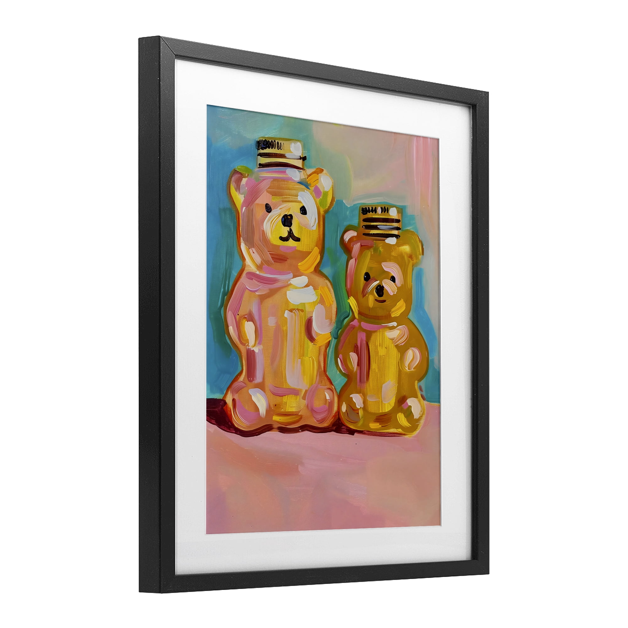 Stupell Industries Joyful Honey Bears Duo Black Framed Print Under Glass, design by The Prints Vibe