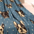 thumbnail image 3 of French Bulldogs Blue Blanket,Comfortable Soft Lamb Wool Throw Blanket,All Season,Warm Lightweight Blankets for Sofa Bed Couch Living Room Chair,60"x80", 3 of 4