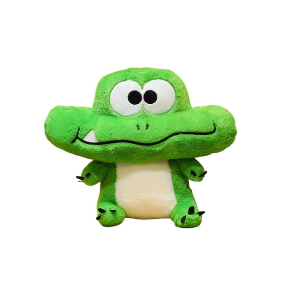 12 Inch Green Crocodile Plush Toy - Soft Fluffy Stuffed Animal with Adorable Big Eyes, No Tag, Huggable Design - For Kids Toddlers, Bedroom Sofa Accent, Playtime Friend, Birthday Holiday Present