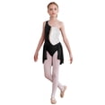 thumbnail image 3 of YIZYIF Kids Girls Sequins Figure Skating Dress One Shoulder Dance Gymnastics Competition Leotard Dress Black 14, 3 of 7