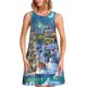 thumbnail image 1 of Fotbe Christmas Tree Vestido de Verano sin Mangas para Mujer – Vestido Midi Línea A, Estilo Camiseta Floral, Vestido Playero Casual y Fluido, 1 of 7