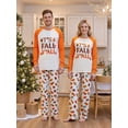 thumbnail image 5 of Thanksgiving Matching Pajamas for Family Letter Maple Leaf Print Long Sleeves Top Pant Loungewear, 5 of 8
