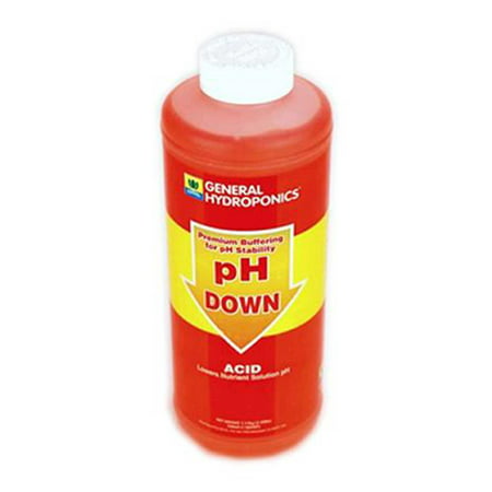 pH DOWN Liquid pH Adjuster - 1 Quart - by General Hydroponics - Microgreens, Seed