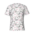 thumbnail image 4 of Vsdgher Alpacas and Hearts Print Men's Dry Fit Mesh Athletic Shirts Moisture Wicking Tennis T-Shirt Tops, 4 of 9