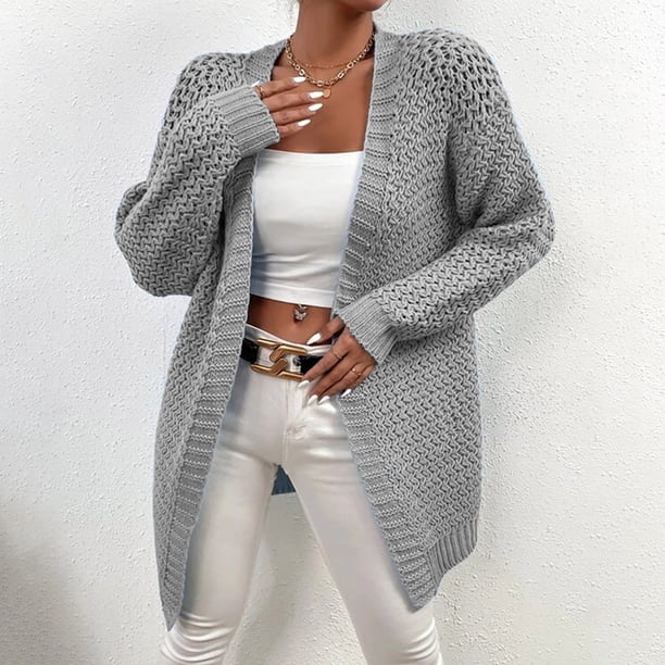 Puntoco-suéter informal de punto liso para mujer, suéteres de manga larga con cuello en V, tops, liquidación de Navidad Puntoco Puntoco-5166
