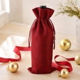 thumbnail image 5 of Tyidzon 10 Pcs Christmas Wine Bottle Gift Bags, 13.8 x 5.9 in Reusable Drawstring Fabric Pouches for Holiday Party Presents, 5 of 8