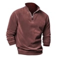 thumbnail image 3 of Men's Fashion Top Casual Slim Fit Pullover Long Sleeve Zipper Small High Collar L, 3 of 3