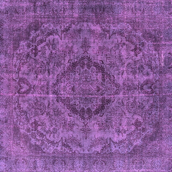 Ahgly Company Indoor Square Oriental Pink Industrial Area Rugs, 7' Square