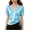 Light Blue, variant on Satin Blouses for Women Lantern Short Sleeve V Neck Side Drawstring T-Shirts Dressy Casual Crop Tops