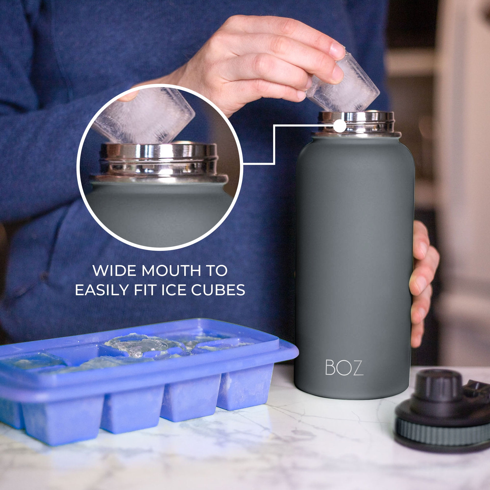 Wide-Mouth Water Bottle Ice Molds – Set of 2
