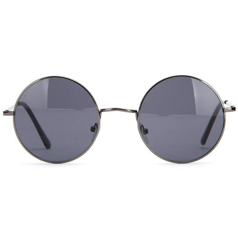 John Lennon Glasses Hippy 60's Vintage Retro Round Designer Inspired Walrus  Style Sunglasses & Clear Lens Eye Glasses with Comfortable Spring Temple 