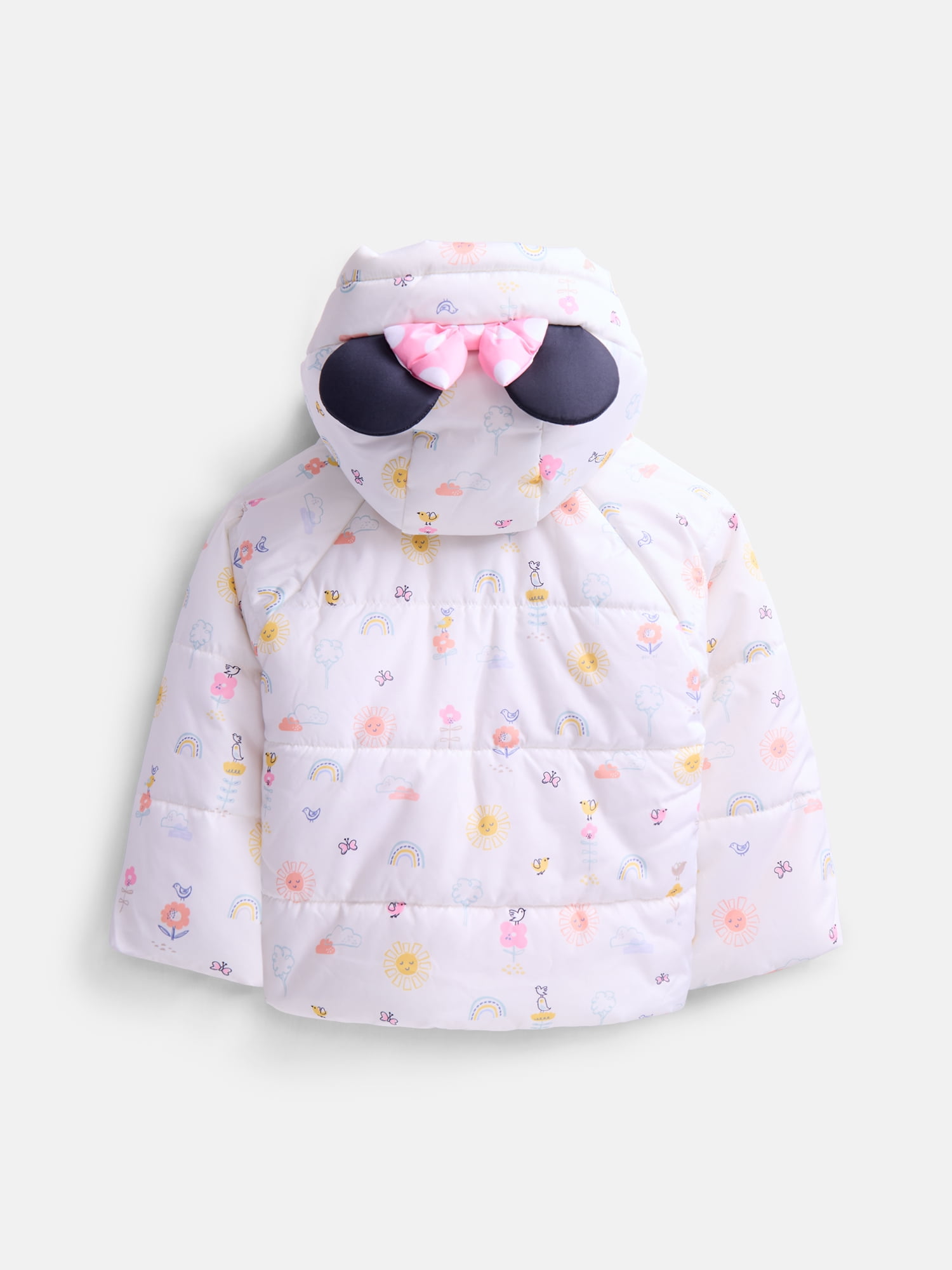 Disney Minnie Mouse Toddler Girls Hooded Puffer Jacket, Sizes 12M-5T