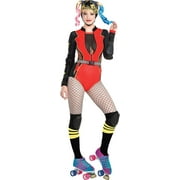 Party City Harley Quinn Roller Derby Halloween Costume for Women, Birds of Prey, Medium