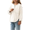 thumbnail image 5 of Bovxnpu Unisex Girls Long Sleeve Shirts Undershirts Long Sleeve Slub Cotton Base Layer Pullover Girls Tops, 5 of 7